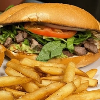 Steak Torta and Fries.
